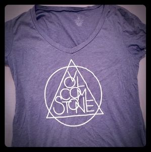 Volcom blue v neck t shirt